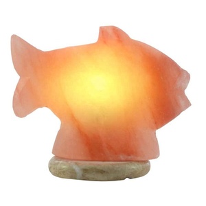 Lámpara de mesa con forma de pescado y sal, naranja, indio - Product Image 1