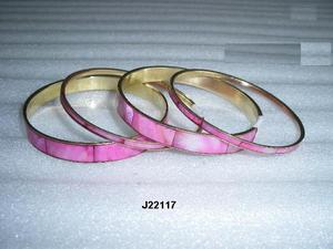 Nueva llegada de la moda rosa de las mujeres para la pulsera de madreperla mosaico incrustaciones en Metal latón Base elegante MOP brazaletes - Product Image 4