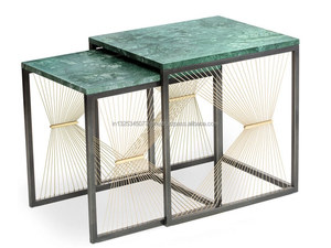 Mesa de centro de bandeja de metal dorado para muebles de sala de estar uso doméstico - Product Image 2