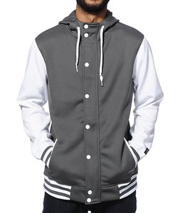 Veste de sport de basketball pour homme en molleton 100% coton à col montant 2023, broderie réversible, écologique, hiver - Product Image 1