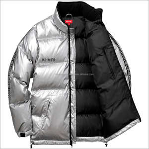 Veste à bulles noire pour hommes, vestes matelassées et rembourrées, veste d'hiver extérieure épaisse et chaude personnalisée de haute qualité, vente en gros en vrac - Product Image 2