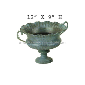 Urne de jardin antique en métal et aluminium gaufré Pot de fleur et jardinières Urne de jardin décorative en métal antique - Product Image 6