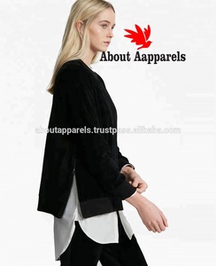 Sweat-shirt à capuche rouge pour filles, haut long pour femmes, sans nom de marque, polaire épaisse et unie - Product Image 2