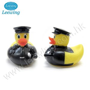Canard en caoutchouc jaune personnalisé en plastique, uniforme de policier professionnel, cadeau promotionnel - Product Image 6