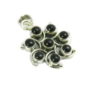 Colgante de ónix negro de Plata de Ley 925 hecho a mano, nuevo diseñador, flor chapada en oro macizo, joyería fina, colgantes y dijes - Product Image 1