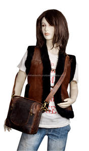 Journal en cuir véritable marron pur pour femmes grossiste nouveau sac à dos à bandoulière avec bandoulière longue sangle réglable sac cartable - Product Image 6