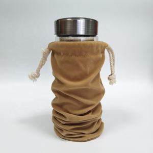 Velvet Wine Bottle Bag Recyclable Cotton Jute Pouch With Logo Print for Wine & Jewelry Packing and Promotions - Product Image 5