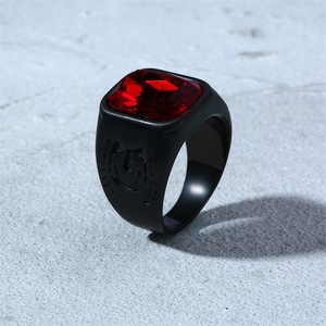 Dark Phoenix Stainless Steel Black <strong>Ring</strong> Male Style With <strong>Ruby</strong> 2019 Fashion Accessories <strong>Men</strong> <strong>Ring</strong> Wholesale - Product Image 4