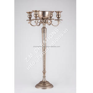 Best-Selling Silver Champagne Gold Metal Candelabra <b>Floor</b>-Standing <b>Candle</b> <b>Holder</b> for Weddings Home Living Room Hotel Decorations - Product Image 2