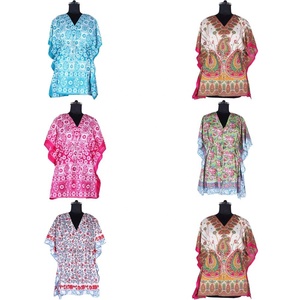 Nouveaux modèles de haute qualité meilleur prix sans manches femmes vêtements courts caftans 2025 Top qualité main bloc imprimé Floral Design - Product Image 1