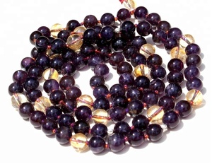 ศิลปินอินเดียทำด้วยมือสร้อยคอพู่มาลาคริสตัลอเมทิสต์ซิทรินธรรมชาติลูกปัดจิตวิญญาณเครื่องประดับโยคะของขวัญมุก - Product Image 6