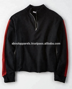 เสื้อครอปมีฮู้ดของผู้หญิงเสื้อวอร์มคอตตอนสีดำแนวสตรีทผ้าฟลีซสั้นเซ็กซี่ - Product Image 2