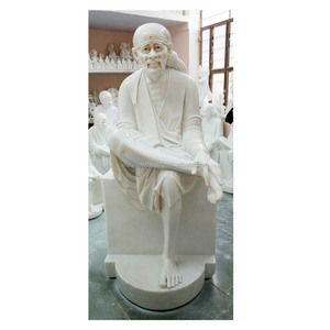 Makrana marble sitting Sai Baba statue - Product Image 1