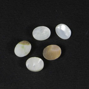 เปลือกหอยมุกธรรมชาติขนาด9x7มม. อัญมณีทรงไข่สีขาว - Product Image 2