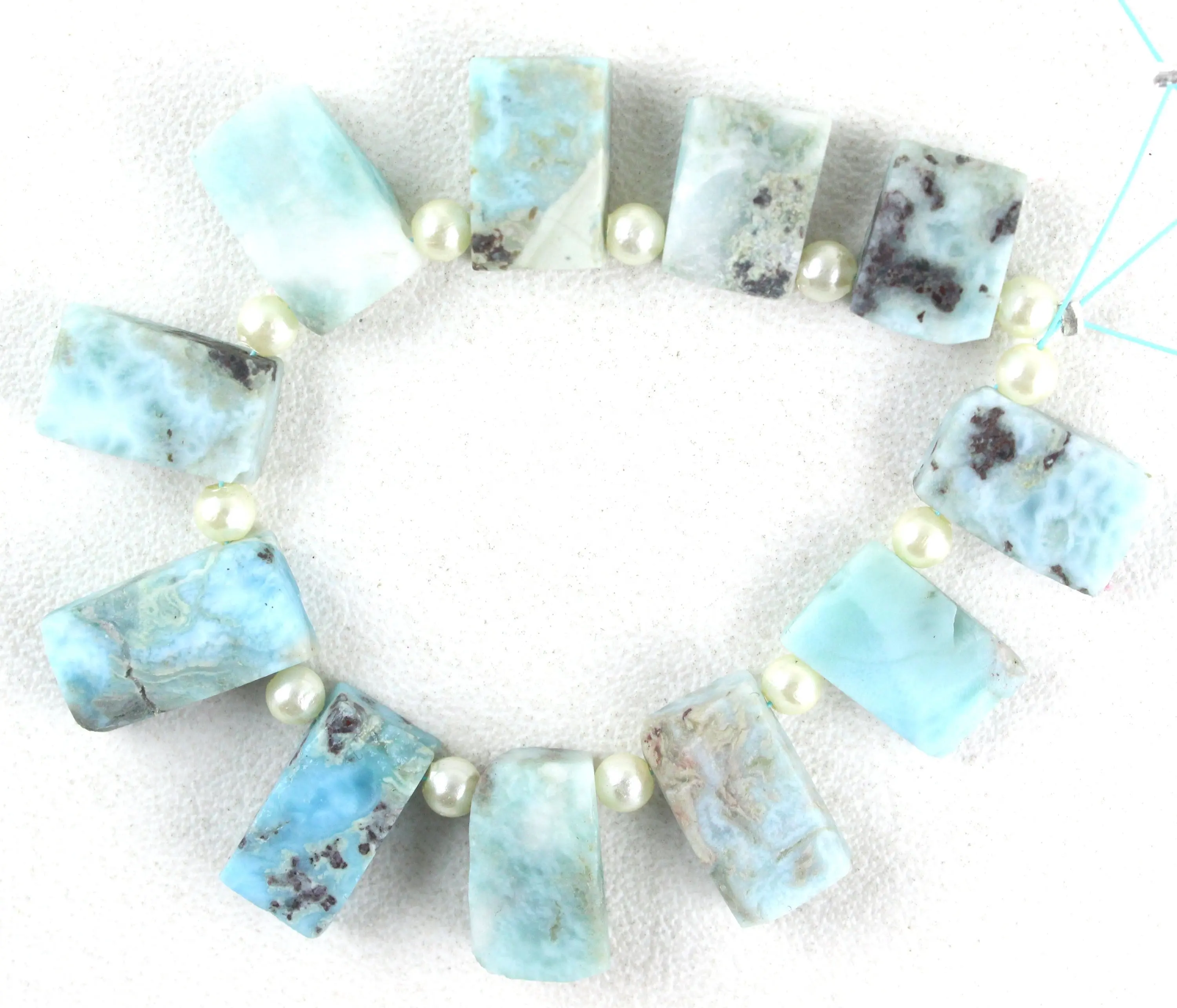 Kualitas Terbaik Batu Permata Kasar Larimar Biru Alami 11 Buah Biru Langit Membuat Perhiasan Mentah Manik-manik Buatan Tangan Grosir