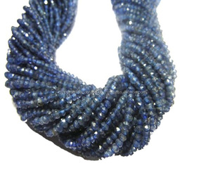 Iolite natural 3,5-4mm Facetado Rondelle Bead Azul 13 pulgadas Hilo largo de cuentas de piedra suelta - Product Image 3