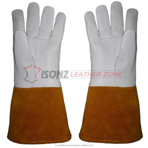 Guantes de soldadura industriales TIG MIG de cuero de vaca resistentes al calor de 35 cm, guantes para horno, guantes para parrilla, guantes para soldador de uso industrial - Product Image 3