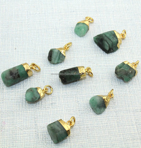 Pendentif en pierre Emarald naturelle, bijoux de connecteurs, 100 pièces - Product Image 3