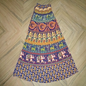 Rajstani อินเดียกระโปรงยาวพิมพ์ลายขนาดยาวกระโปรงแฟชั่น - Product Image 3