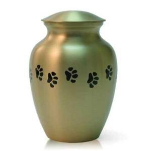 Urnes funéraires commémoratives pour animaux de compagnie, style européen unique, vert doré, laiton/aluminium, métal pour le stockage des cendres funéraires - Product Image 5