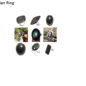 Arco Iris obsidiana anillo ovalado redondo pera cuadrado rectángulo India piedra preciosa natural piedra cabujón 925 plata esterlina - Product Image 1