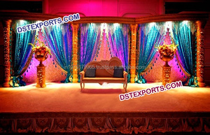 Elegant Wedding Crystal Stage Royal Look Wedding Stage <b>Set</b> Indian Wedding Stage <b>Decorations</b> - Product Image 3