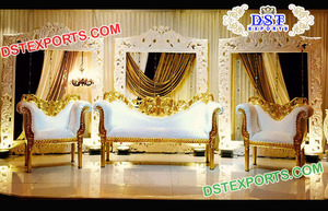 ล่าสุด Mehndi เวทีโซฟาสีฟ้ารอยัลตั้งผู้ผลิตเฟอร์นิเจอร์จัดงานแต่งงานเอเชียอินเดียจัดงานแต่งงานไม้แกะสลักโซฟา - Product Image 2
