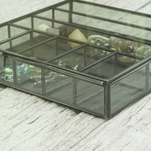 Boîte à bijoux en verre fabriquée à partir de verre et de fer de haute qualité, faite à la main, personnalisable pour la maison, le bureau, rangement décoratif pour l'exportation - Product Image 4