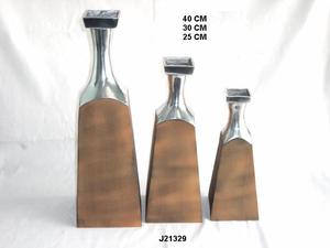 Vases à fleurs en fonte d'aluminium de haute qualité de forme ovale et finition supérieure en terre cuite Vase en métal décoratif pour la maison au prix de gros - Product Image 5