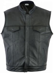 Chaleco de Cuero para Motocicleta para Hombre, Más Vendido, Largo, Resistente al Viento, Transpirable, Ecológico, Talla Grande, Cuello Alto - Product Image 2