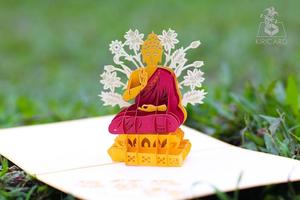 หัตถกรรม kiricard 3D ซับซ้อนการ์ดอวยพรป๊อปอัพรูปพระพุทธเจ้าตัดด้วยเลเซอร์ดีไซน์ใหม่การ์ดของขวัญวันเกิดเลิฟการ์ดของที่ระลึกกระดาษ - Product Image 4