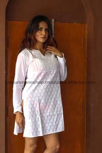 อินเดียแฟนซีสีขาวสาวยาวเคอร์ติ - Product Image 2