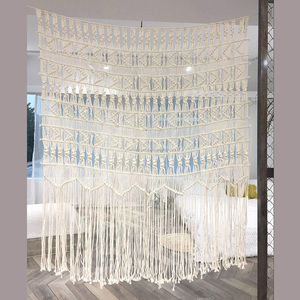 Cortinas de macramé hechas a mano para decoración del hogar, cortinas colgantes de pared tejidas a mano, venta al por mayor - Product Image 2