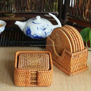 Square Rattan <b>Coaster</b>, <b>Set</b> of <b>Coasters</b> - Product Image 1