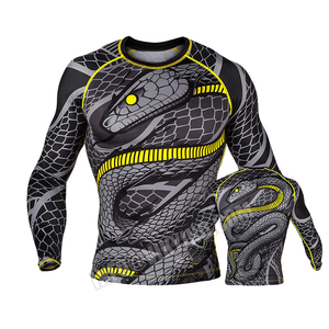 Mma Rashguard เสื้อยืดนวมสำหรับผู้ชาย,เสื้อยืด Mma พิมพ์ลายมวยไทยแขนยาวเสื้อรัดกล้ามเนื้อมวยมวย - Product Image 1