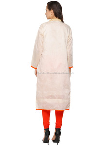 Traje de algodón para uso diario, vestido casual de verano con bordado indio, vestidos de algodón con bordado indio, hecho a mano en color blanco. - Product Image 2