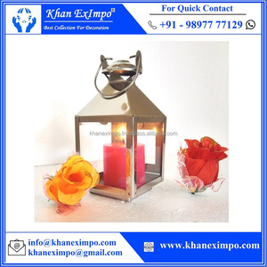 Linterna de metal de acero inoxidable respetuosa con el medio ambiente al por mayor, soporte de luz de vela de cristal transparente hecho a mano, diseño personalizable, Hogar Moderno - Product Image 4