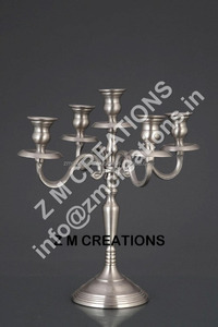 Candelabros de metal de diseño tradicional con cinco candelabros de vidrio para el hogar, sala de estar, boda, decoraciones navideñas de Pascua - Product Image 6