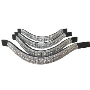Cadena de cuero de fijación en caliente de cristal de banda de cejas ostentosa de alta calidad para productos de caballos - Product Image 1