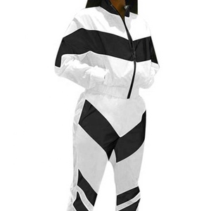 ชุดกางเกงกีฬาลายทางคุณภาพสูงสำหรับผู้หญิง ไซส์พลัส ระบายอากาศ กันลม พร้อมซิปกันน้ำ ดีไซน์ใหม่ - Product Image 4