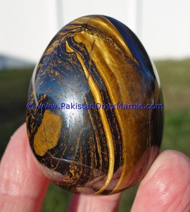Đánh bóng tự nhiên nhiều màu tinh thể khoáng trứng kết hợp màu đỏ jasper sắt Tiger mắt Sapphire hình bầu dục màu nâu trắng - Product Image 4