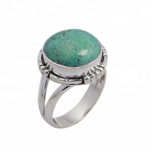 เกรด Top สีฟ้าครามสีฟ้าแหวนเครื่องประดับที่ทำด้วยมือที่เป็นของแข็ง925แหวนเงินสเตอร์ลิงราคาขายส่งแหวนเงิน - Product Image 1