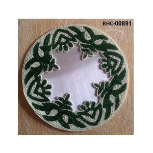 แผ่นรองจานประดับลูกปัดทรงกลมทำจากแก้วสำหรับตกแต่งโต๊ะรับประทานอาหาร - Product Image 1