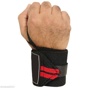 Muñequera de levantamiento de pesas personalizado, envoltura de muñeca para Fitness y culturismo, Logo azul, venta al por mayor - Product Image 1