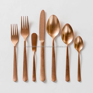 <b>Copper</b> Cutlery Set with Matte Finished and Shiny Polish <b>Copper</b> <b>Utensils</b> - Product Image 2