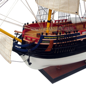 Maqueta de Velero de Gotemburgo, Artesanía Náutica de Madera Pintada a Mano, 80Lx18Wx76Hcm, Decoración del Hogar, Característica Regional Europea - Product Image 1