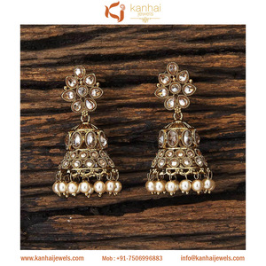 Aspecto elegante último diseño clásico Jhumki con chapado en Mehndi en joyería de imitación 17111 Lct - Product Image 2