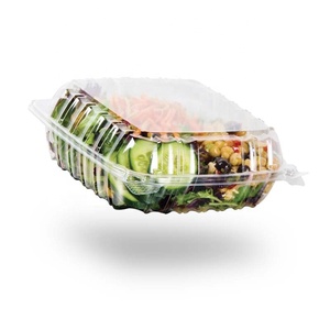 Plastic Stock Clamshell Box 9 Inch Clamshell Packaging Food Container Disposable Plastic For Salad