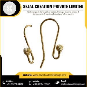 Fil d'oreille en argent Sterling 925 de l'Inde emballage personnalisé motif de fleur ronde résultats de bijoux avec pierre matériel perle taille MM en gros - Product Image 4