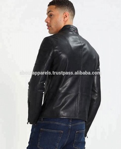 Chaqueta de piel de oveja y cuero de vaca para hombre, nuevo estilo Popular, venta al por mayor, negro, manga larga, 2021 - Product Image 3